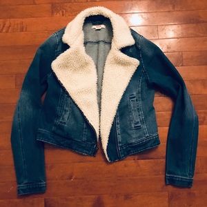 Mossing Fur Collar Jean Jacket
